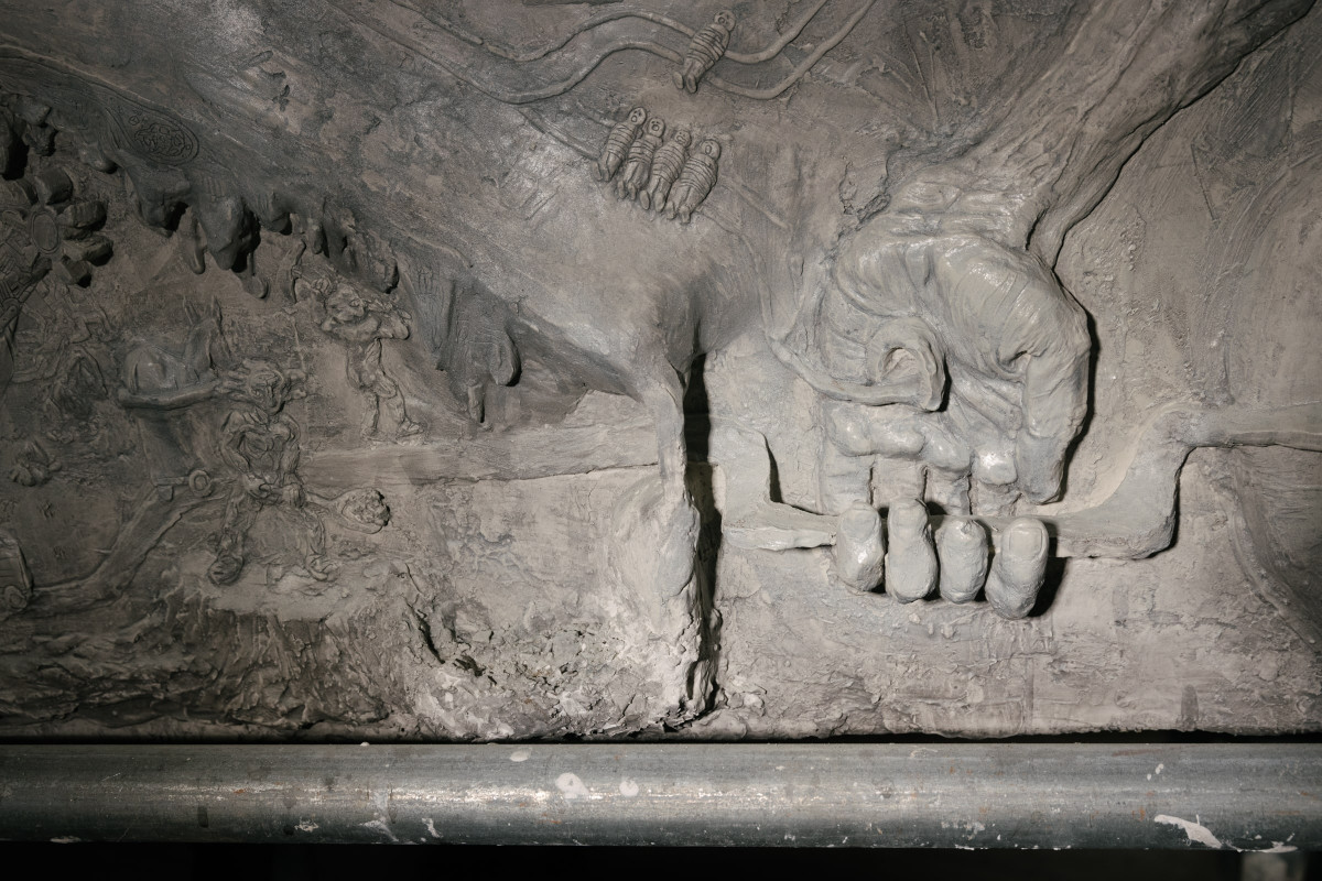 Sculptural mural from TASE'24 graduation exhibition by Zody Burke for Trickster Magazine