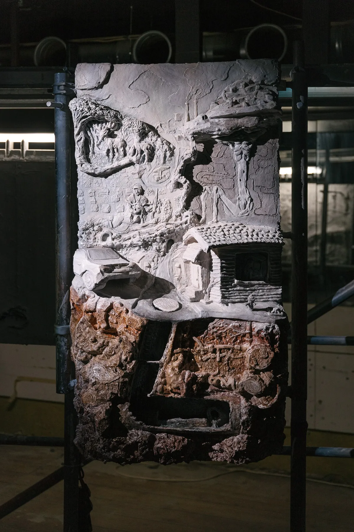 Sculptural mural from TASE'24 graduation exhibition by Zody Burke for Trickster Magazine